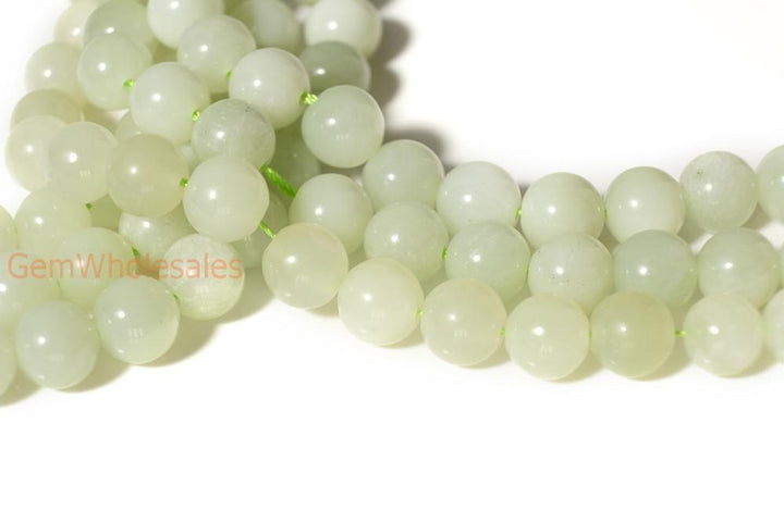 15.5" 10mm Natural green new jade Round beads gemstone
