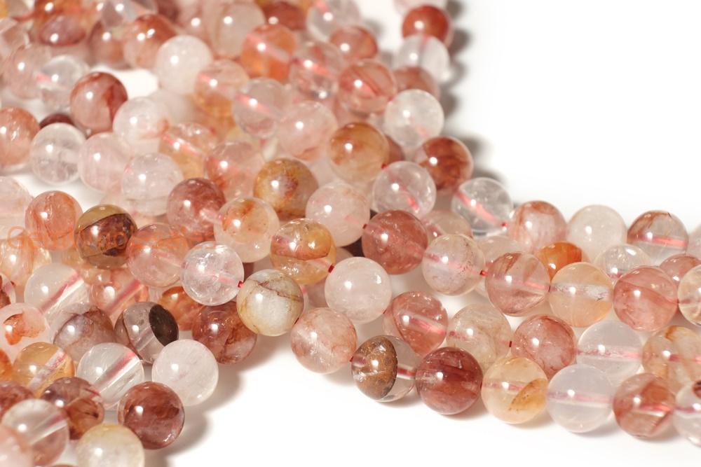 15.5" Natural Red quartz 8mm/10mm round beads,Eisenkiesel beads