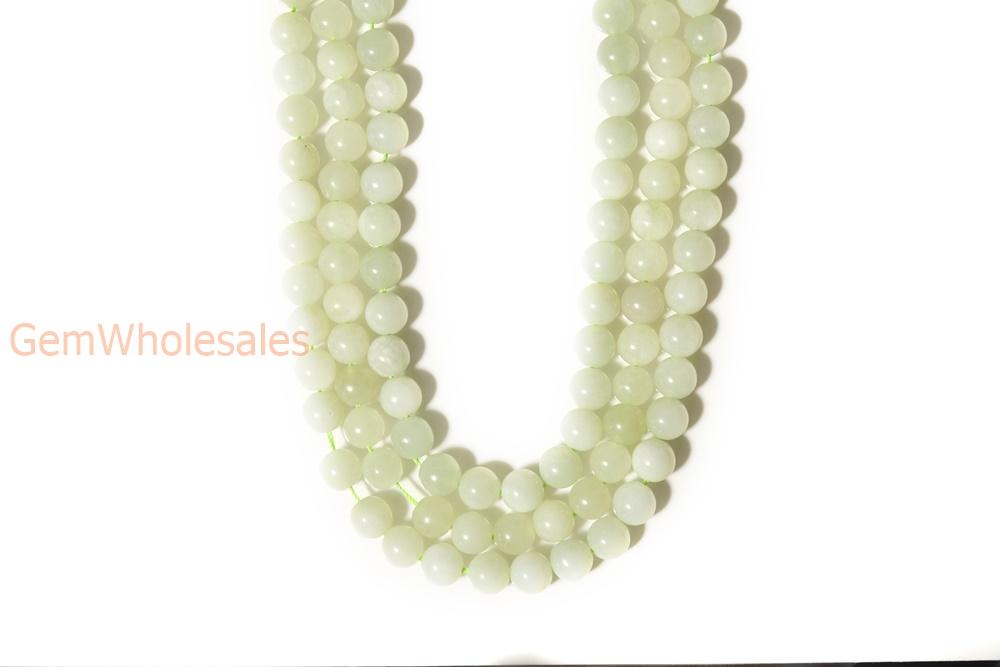 15.5" 10mm Natural green new jade Round beads gemstone