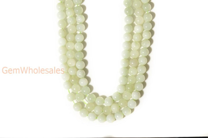 15.5" 10mm Natural green new jade Round beads gemstone