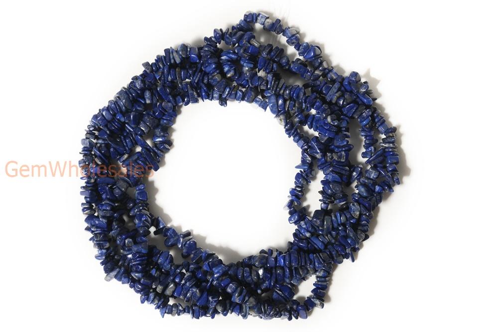 34" 5x10mm Natural Lapis lazuli stone chips ,blue gemstone small chips