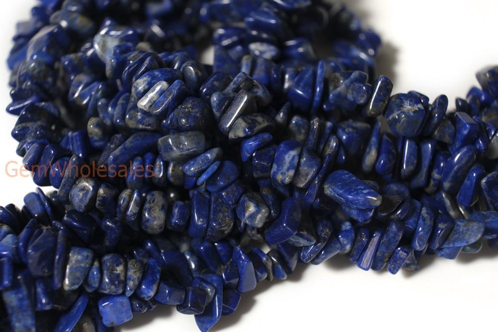 34" 5x10mm Natural Lapis lazuli stone chips ,blue gemstone small chips