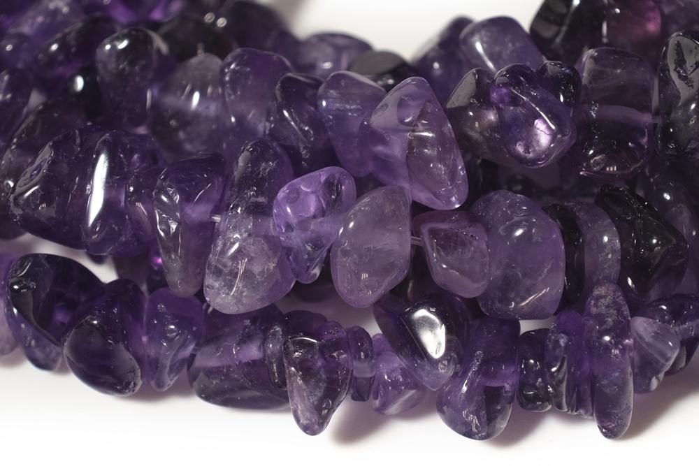 34" Natural Amethyst 5x10mm chips ,purple gemstone small chips