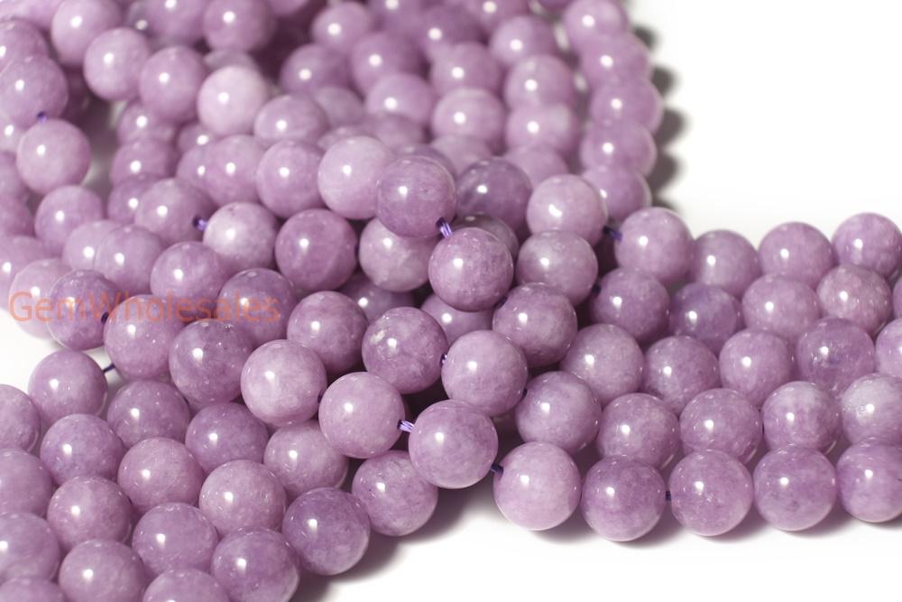 15" 8mm purple lavender color Malaysian jade Round beads