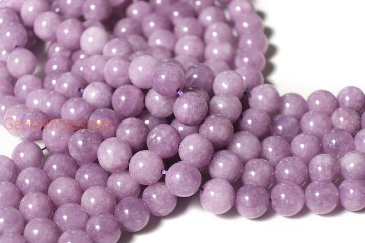 15" 8mm purple lavender color Malaysian jade Round beads