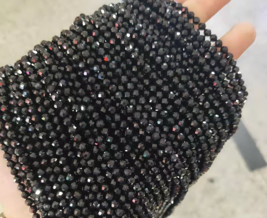 Black Spinal - Round faceted- beads supplier