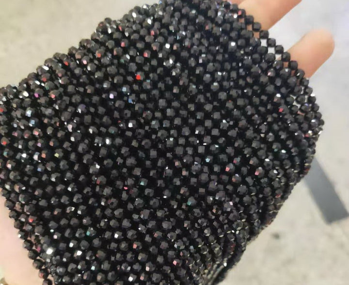 Black Spinal - Round faceted- beads supplier