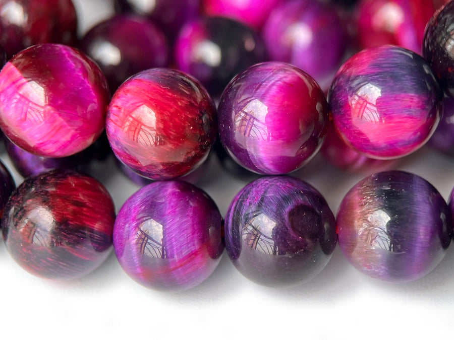 15.5" 8mm/10mm Dyed red purple dream tiger eye stone round beads