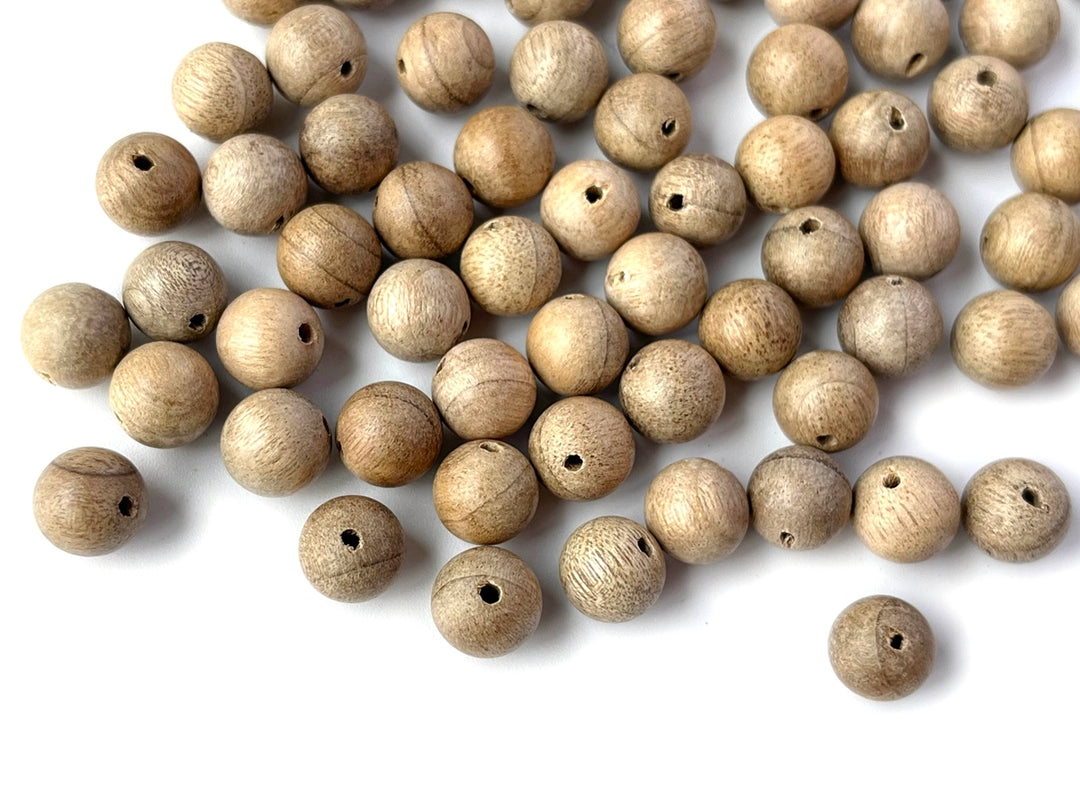 50PCS 8mm natural fragrant Golden Phoebe silkwood round Mala beads