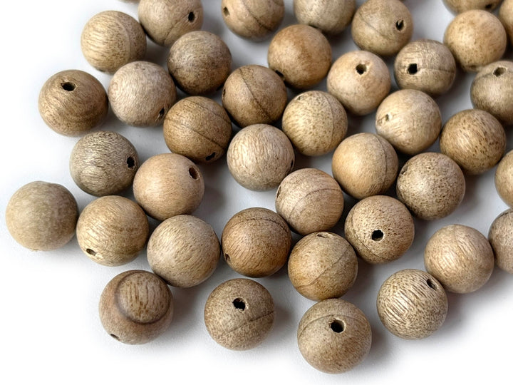 50PCS 8mm natural fragrant Golden Phoebe silkwood round Mala beads
