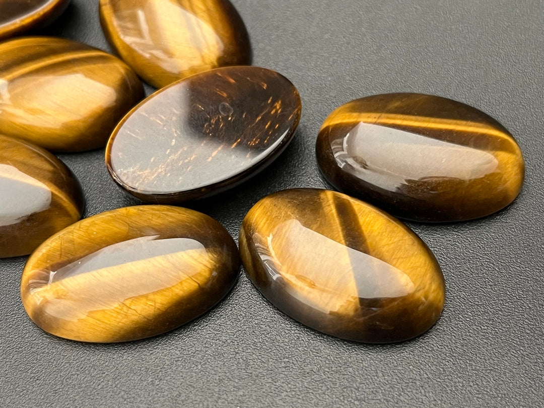 1PC 20x30mm Natural Yellow tiger eye oval cabochon pendant