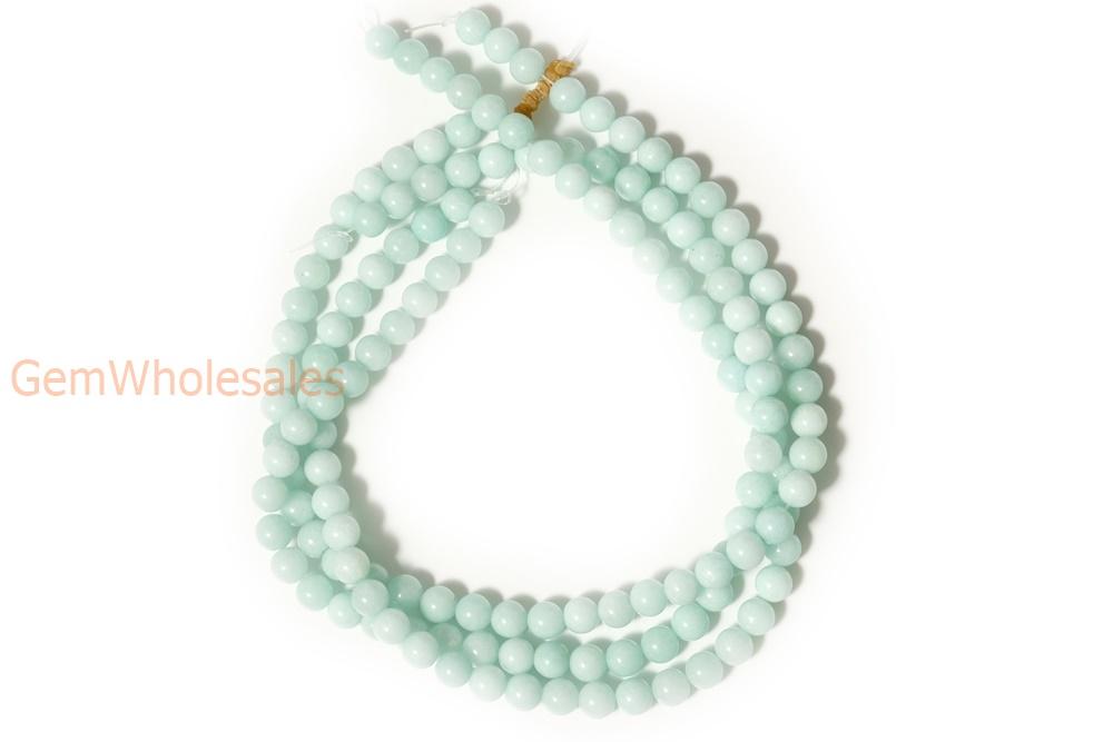 15" 6mm/8mm/10mm/12mm blue Malaysian jade Round beads gemstone