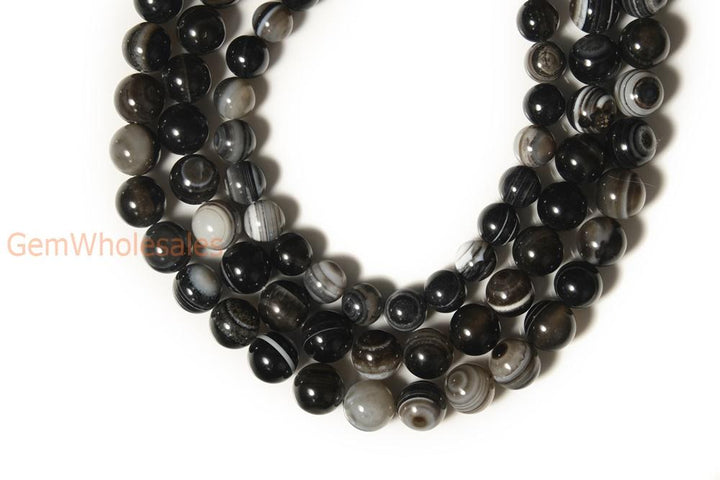 15.5" 16mm/18mm/14mm/20mm black eye Agate Round beads Gemstone