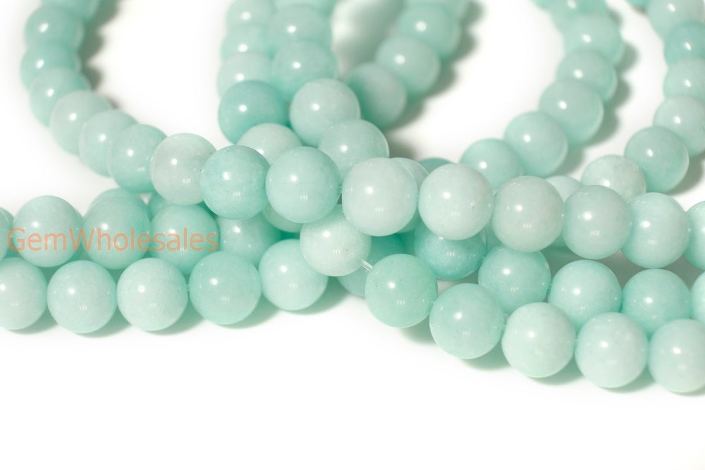 15" 6mm/8mm/10mm/12mm blue Malaysian jade Round beads gemstone
