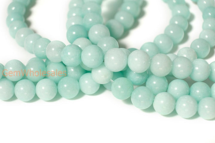 15" 6mm/8mm/10mm/12mm blue Malaysian jade Round beads gemstone