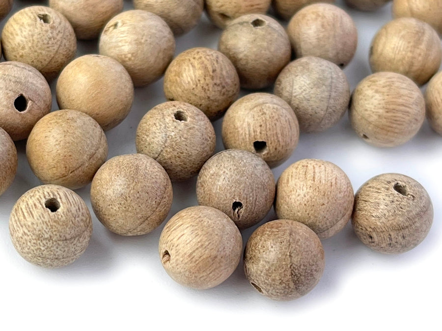 50PCS 8mm natural fragrant Golden Phoebe silkwood round Mala beads