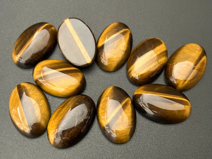 1PC 20x30mm Natural Yellow tiger eye oval cabochon pendant