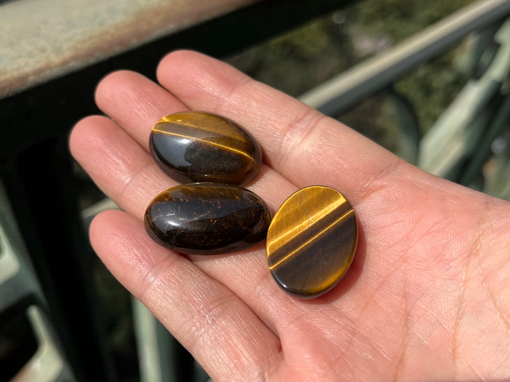 1PC 20x30mm Natural Yellow tiger eye oval cabochon pendant