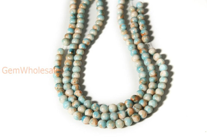 15.5" 8mm Dyed blue Orange jade round beads X06