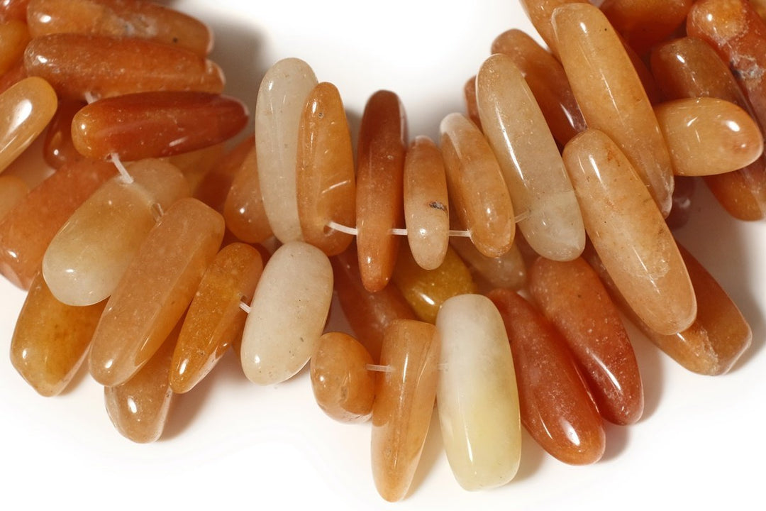 15.5" Natural red aventurine tooth chips 15~20mm