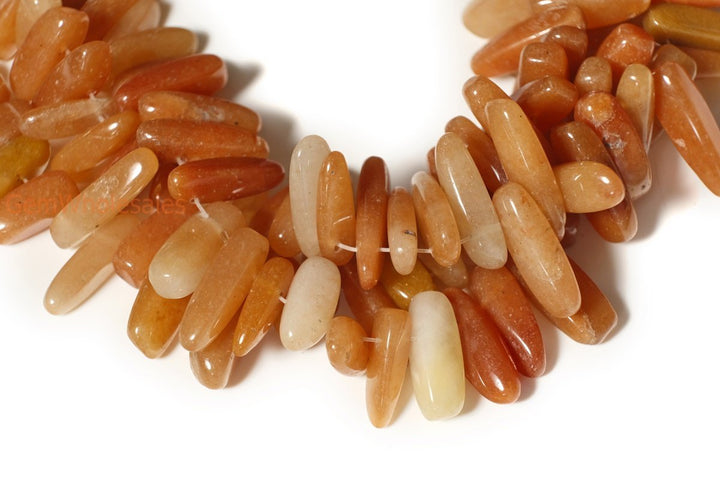 15.5" Natural red aventurine tooth chips 15~20mm