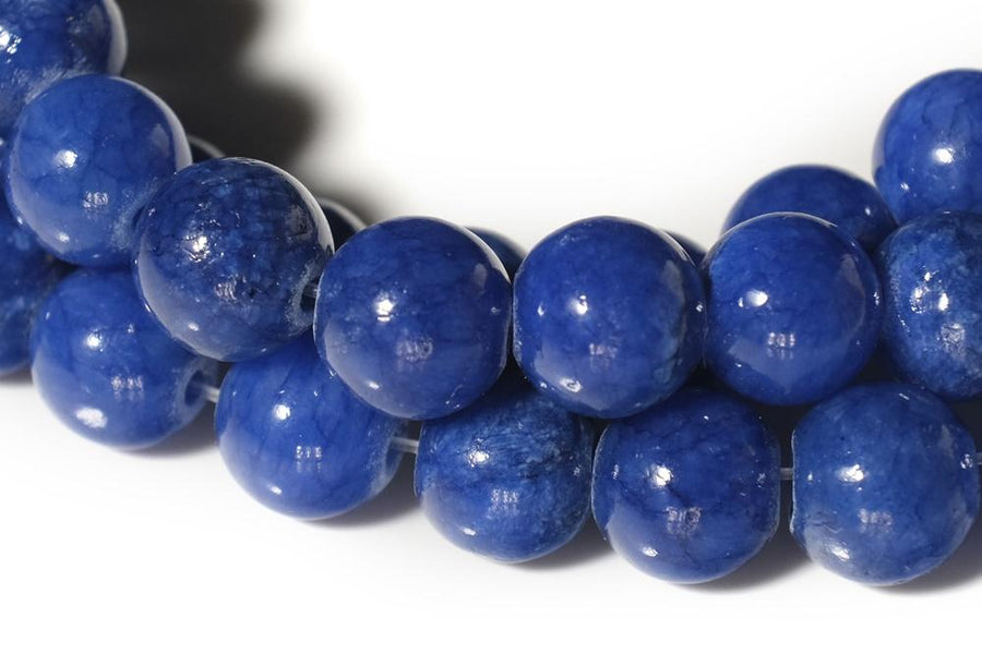 15.5" 6mm/8mm/10mm/12mm blue dyed jade Round beads gemstone