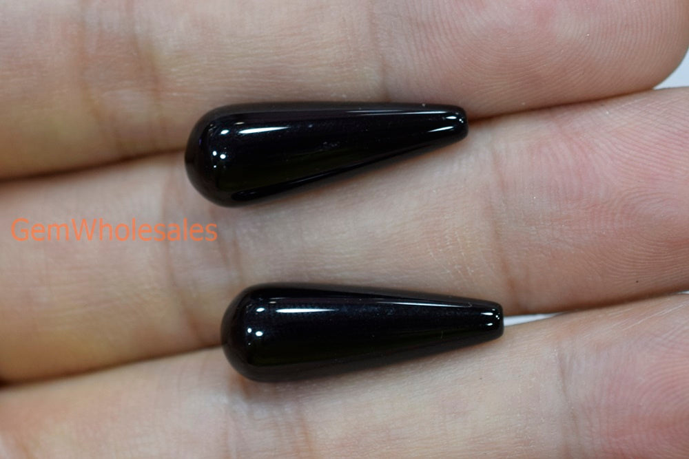 Black Agate - Teardrop- beads supplier