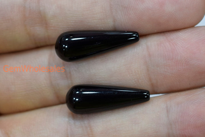 Black Agate - Teardrop- beads supplier