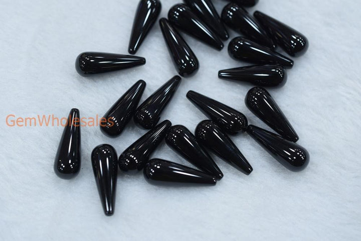 Black Agate - Teardrop- beads supplier