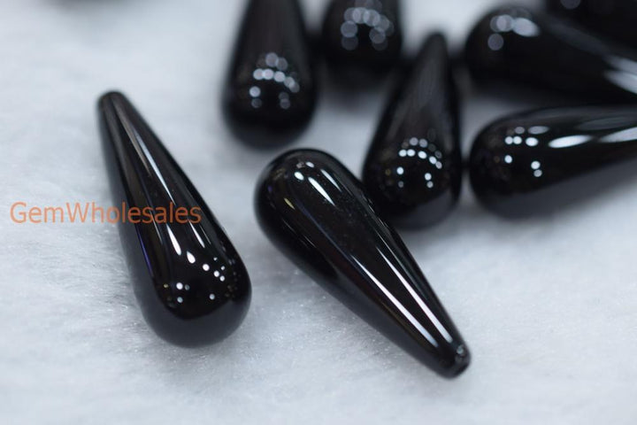 Black Agate - Teardrop- beads supplier