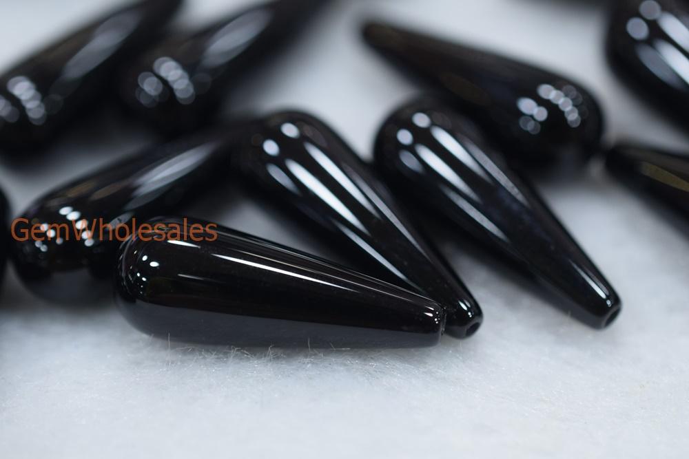 Black Agate - Teardrop- beads supplier