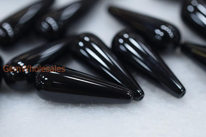 Black Agate - Teardrop- beads supplier