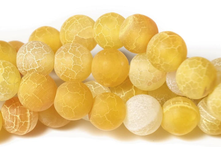 15" 6mm/8mm/10mm/12mm yellow dream fire dragon veins frosted Agate Round beads Gemstone
