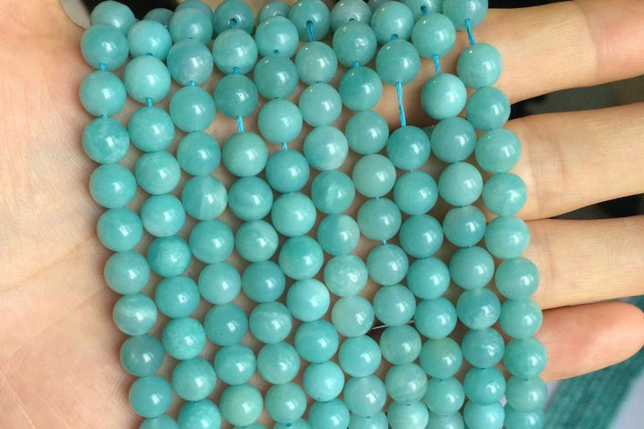 15.5" Natural amazonite 4mm/6mm/8mm/10mm round beads, AA Green gemstone