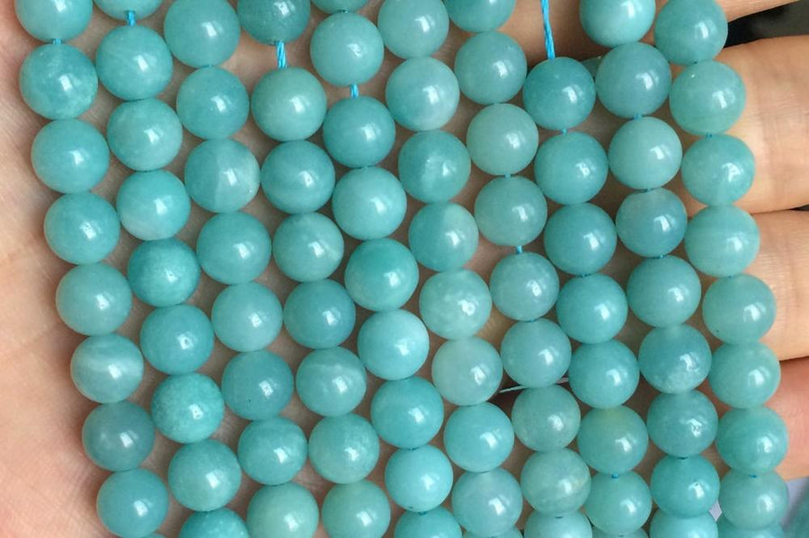 15.5" Natural amazonite 4mm/6mm/8mm/10mm round beads, AA Green gemstone