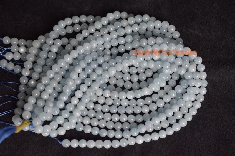15.5" 8mm A Natural Aquamarine round beads,light blue color gemstone A quality