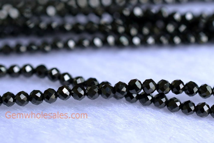 Black Spinal - Round faceted- beads supplier