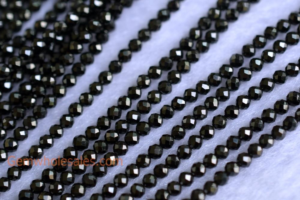 Black Spinal - Round faceted- beads supplier