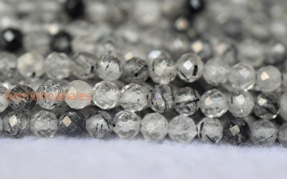 Rutilated Quartz - Round faceted- beads supplier
