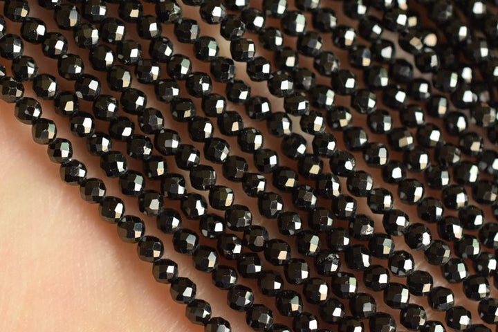 Black Spinal - Round faceted- beads supplier