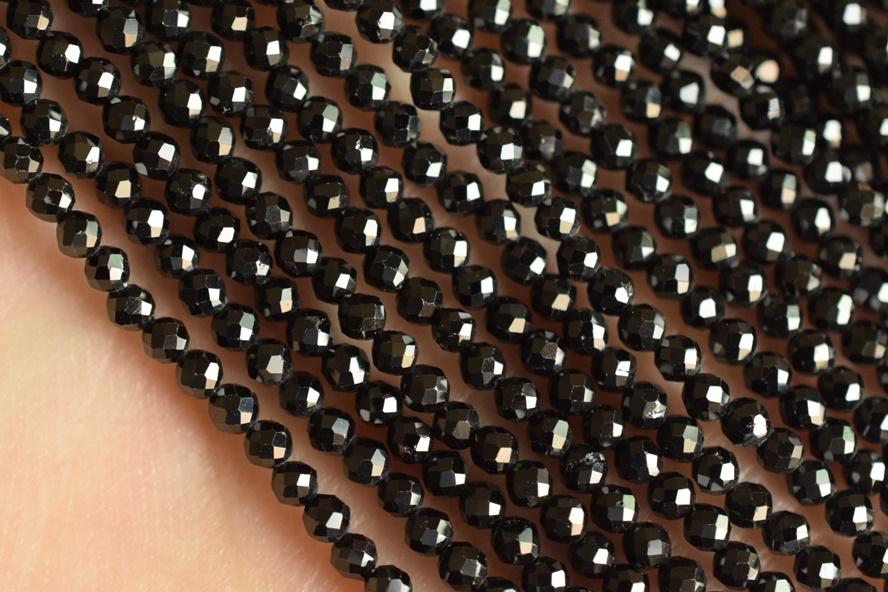Black Spinal - Round faceted- beads supplier