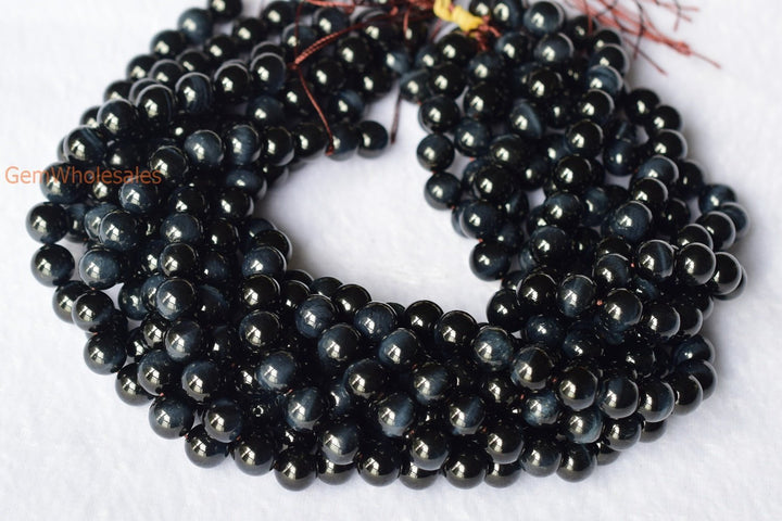 15.5" 8mm/10mm Natural Blue tiger eye AAA quality natural round beads, top quality