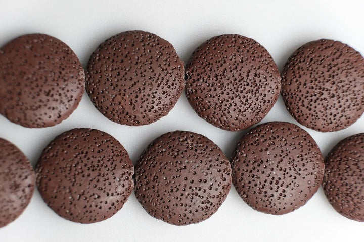 15" 20mm/25mm/30mm brown Lava coin beads Gemstone pendant