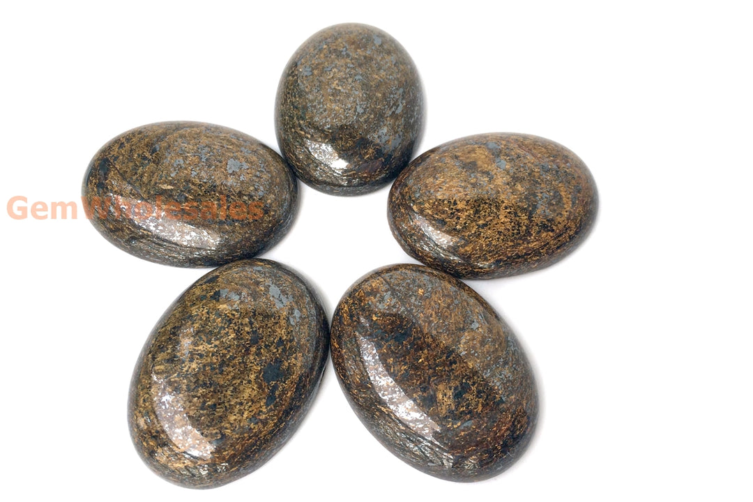 30x40mm natural Bronzite stone oval cabochon pendant