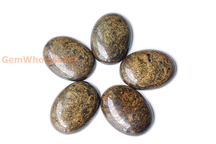 30x40mm natural Bronzite stone oval cabochon pendant