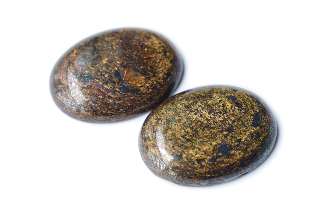 30x40mm natural Bronzite stone oval cabochon pendant