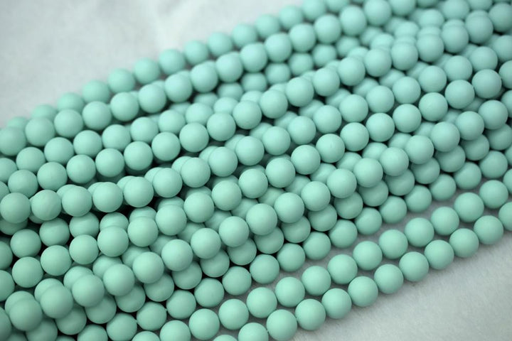 15.5" 8mm/10mm Matte Shell pearl round beads light green color,HJC1