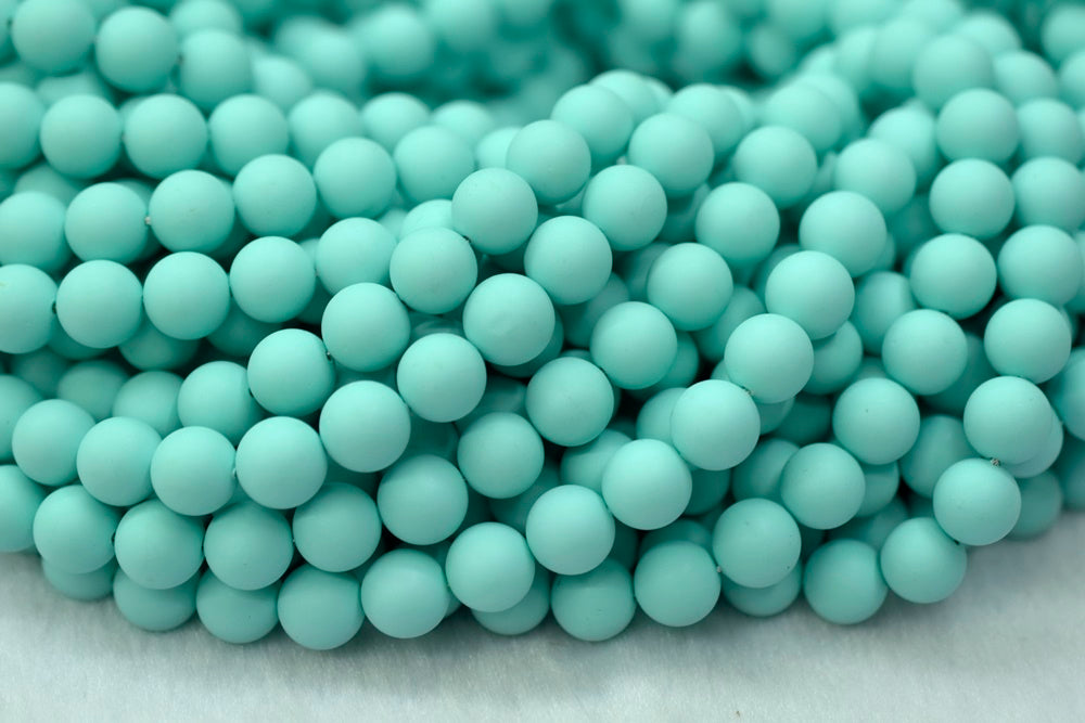 15.5" 8mm/10mm Matte Shell pearl round beads light green color,HJC1