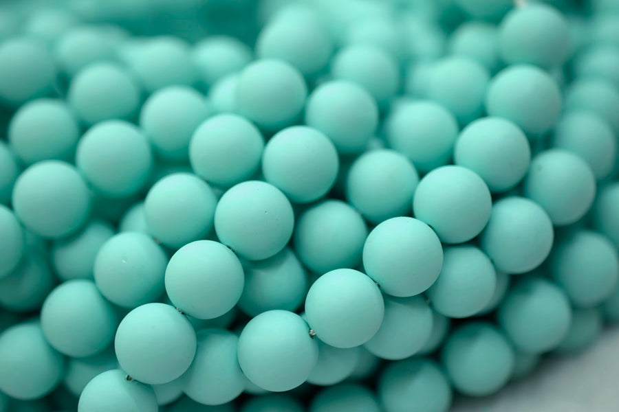 15.5" 8mm/10mm Matte Shell pearl round beads light green color,HJC1