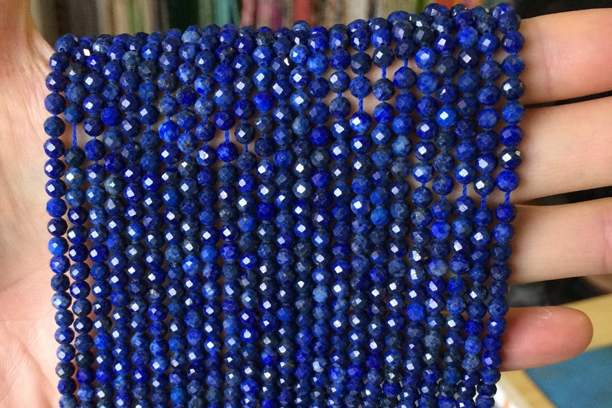 Lapis Lazuli - Round faceted- beads supplier